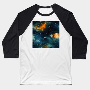 Van Gogh Starry Night Outer Space Pattern 7 Baseball T-Shirt